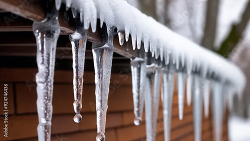 icicles on roof edge