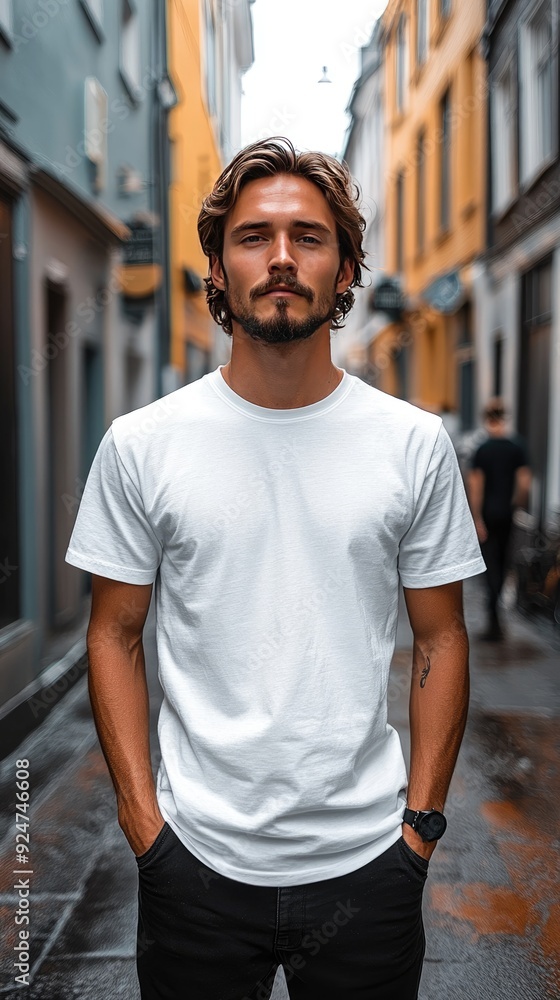 Fototapeta premium White t-shirt mockup | Mockup