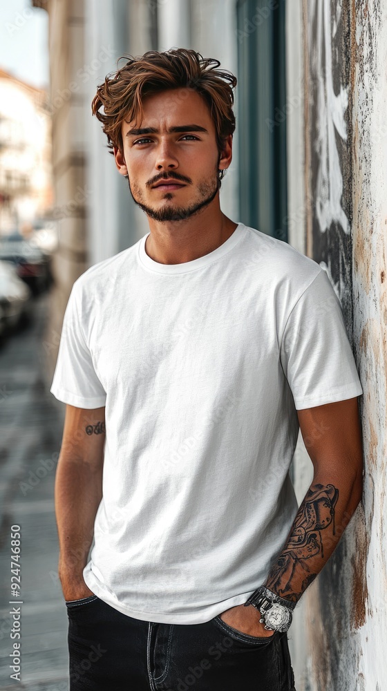 Fototapeta premium White t-shirt mockup | Mockup