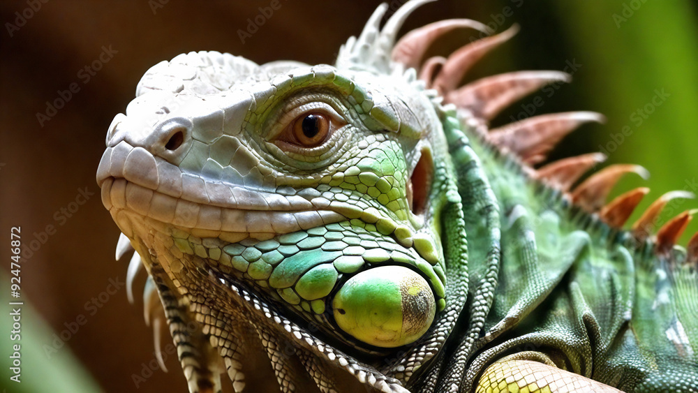 spiky iguana head in the sun closeup spiky iguana head in the sun closeup