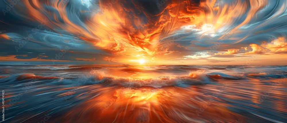 Dramatic sunset over ocean. Dramatic sunset over ocean.