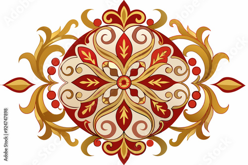 Ornate Red and Gold Floral Pattern