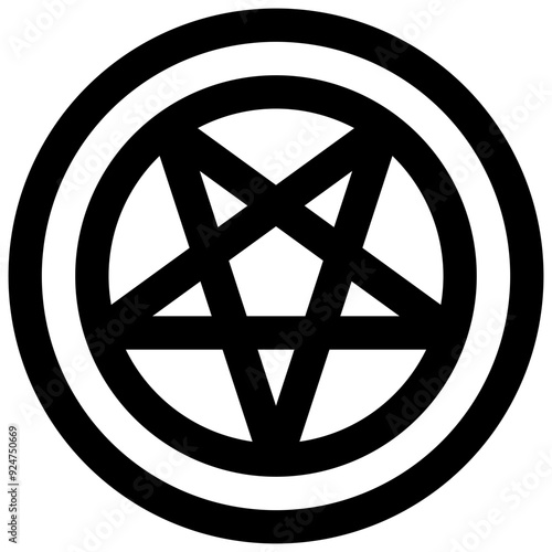 Pentagram. Editable stroke vector icon. 