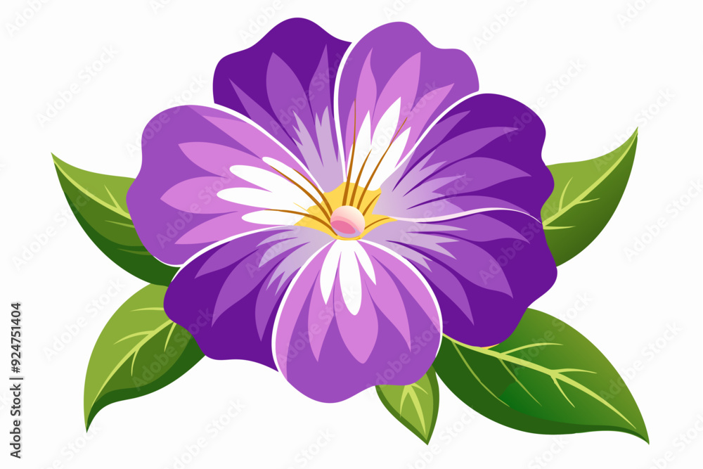 Obraz premium Purple Flower with Green Leaves