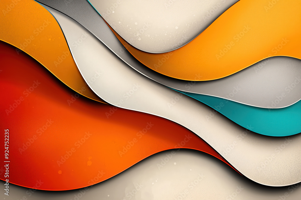 Colorful Abstract Waves with Layered Paper Effect