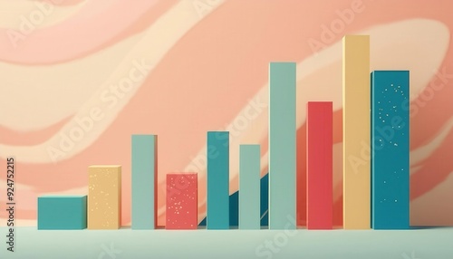 Colorful bar chart illustration representing growth and data analysis in a modern design.