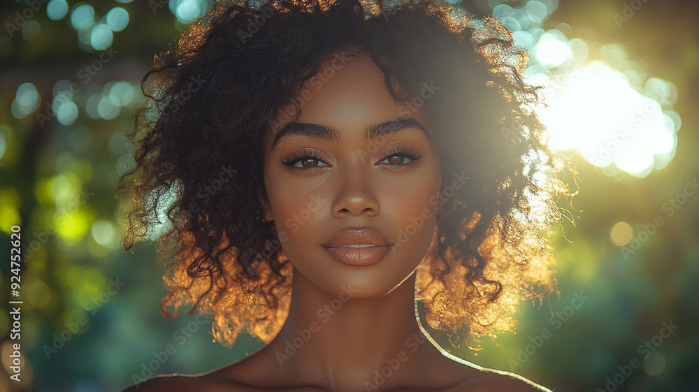 A dark-skinned girl in nature in the park. A dark-skinned girl in nature in the park.