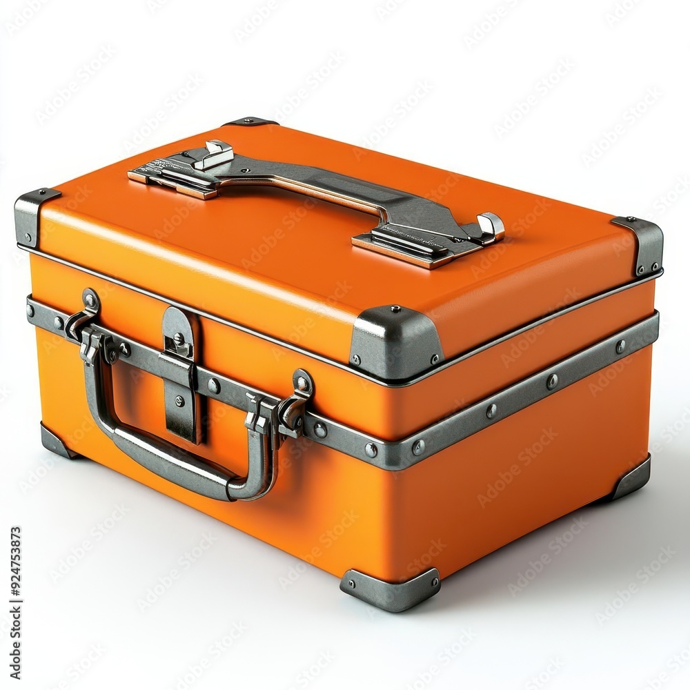 High-resolution image of a toolbox isolated on a white background, essential container for tools and equipment, detailed and sharp design High-resolution image of a toolbox isolated on a white background, essential container for tools and equipment, detailed and sharp design