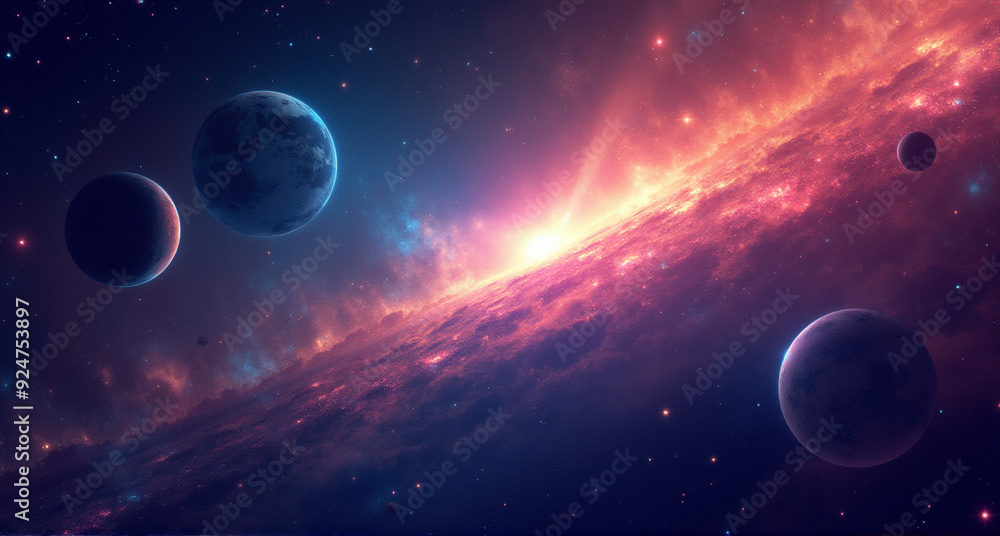 Fototapeta premium earth and moon