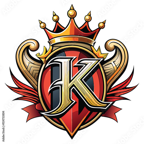 letter k with crown monogram logo