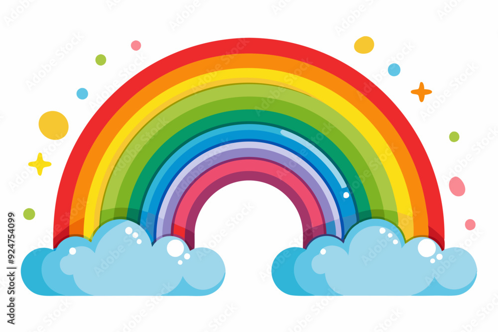 Rainbow with Clouds and Stars Rainbow with Clouds and Stars