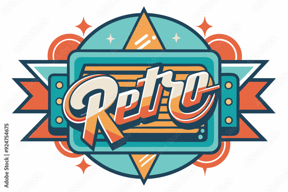 Obraz premium Retro Style Text with Geometric Design Elements