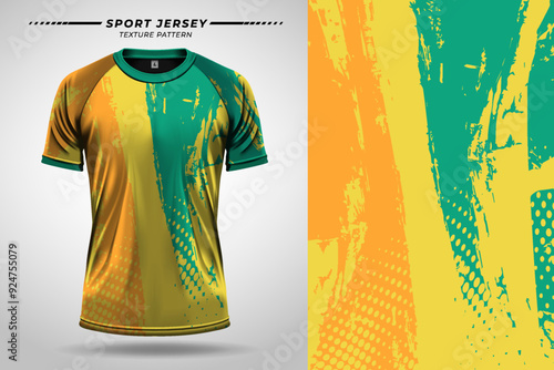 Grunge texture of sport jersey featuring distressed fabric and rugged design for a vintage and edgy athletic apparel look