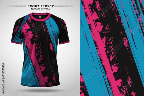 Grunge texture of sport jersey featuring distressed fabric and rugged design for a vintage and edgy athletic apparel look