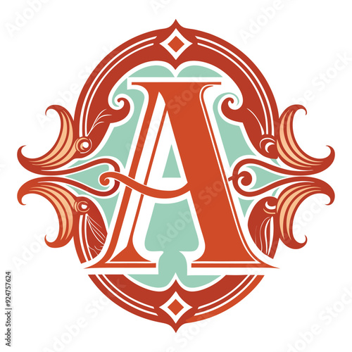 letters a vintage monogram