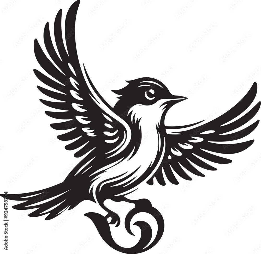 Fototapeta premium beautiful cute bird logo icon vector art illustration