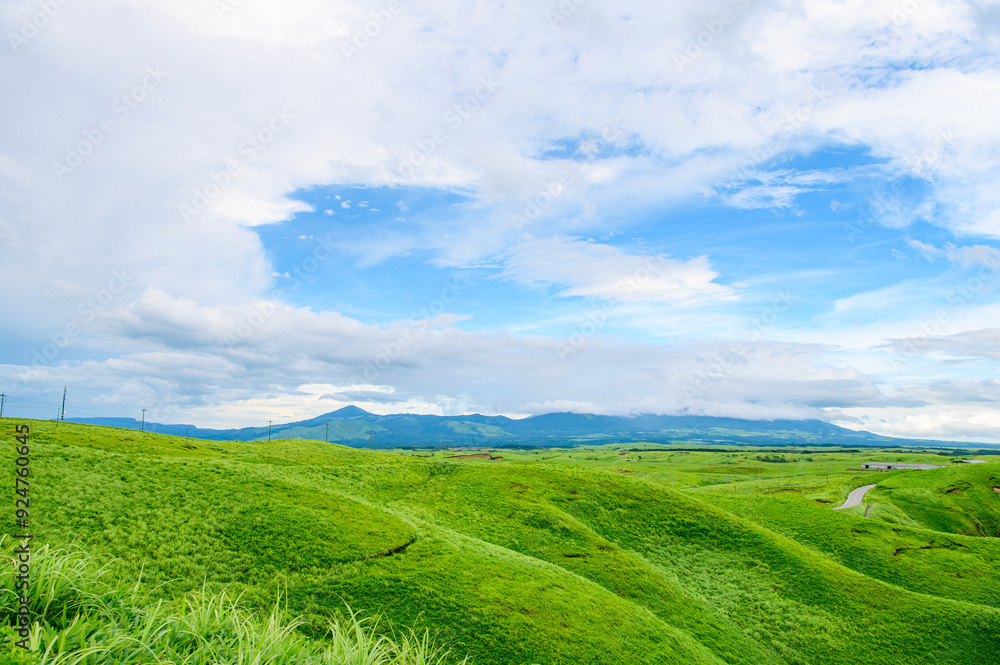Naklejka premium 阿蘇国立公園 大観峰からの一望