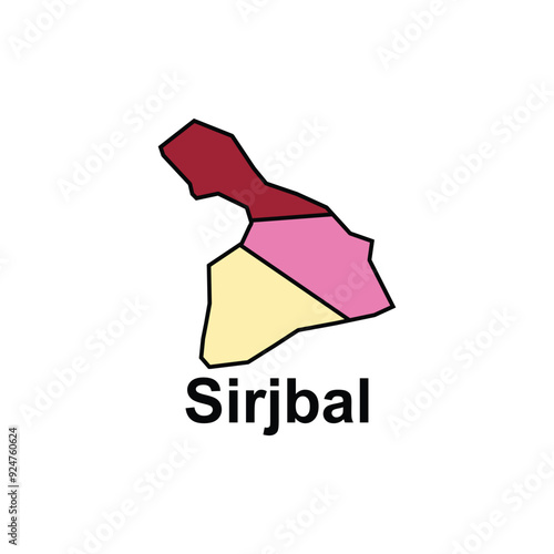 Map of Sirjbal City modern outline, High detailed illustration vector Design Template, suitable for your company photo