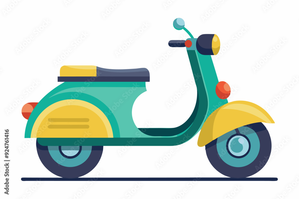 Green and Yellow Scooter with Black Seat Green and Yellow Scooter with Black Seat