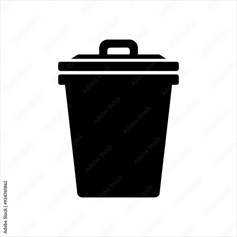 Trash bin silhouette vector illustration design on white background. Trash bin silhouette vector illustration design on white background.