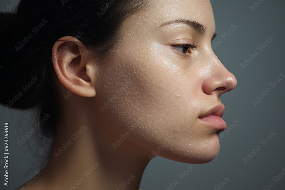Close up portrait concept of a skin problem face imperfections generative AI Close up portrait concept of a skin problem face imperfections generative AI