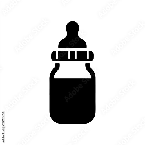 Baby bottle icon silhouette vector illustration design on white background.