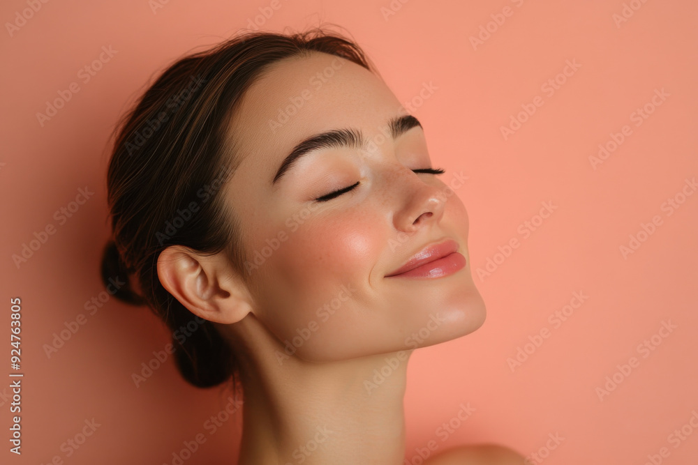 A close up of a woman's face with tattoos and her eyes closed A close up of a woman's face with tattoos and her eyes closed