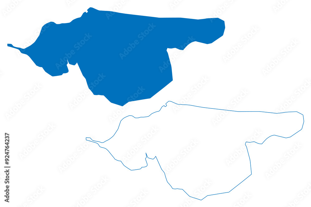 Fototapeta premium Lake Tsomgo (Republic of India) map vector illustration, scribble sketch Tsongmo or Changgu map