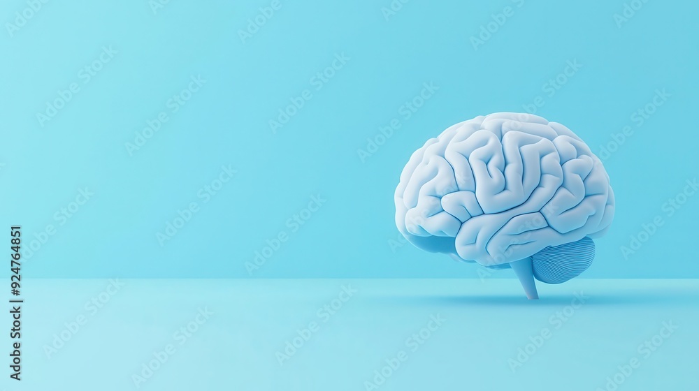 Human brain with a layered blueprint, step-by-step analysis, 3D illustration Human brain with a layered blueprint, step-by-step analysis, 3D illustration