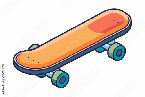 A Cartoon Illustration of a Skateboard with Wheels