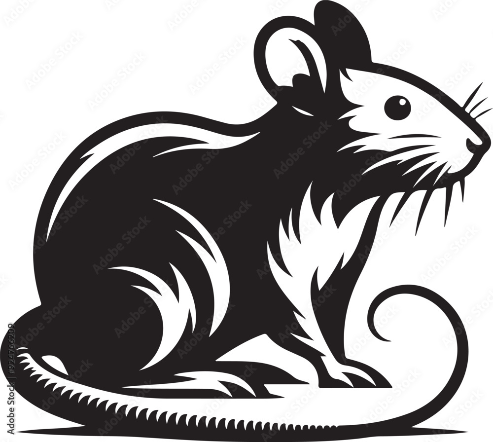 rat silhouette vector art illustration rat silhouette vector art illustration