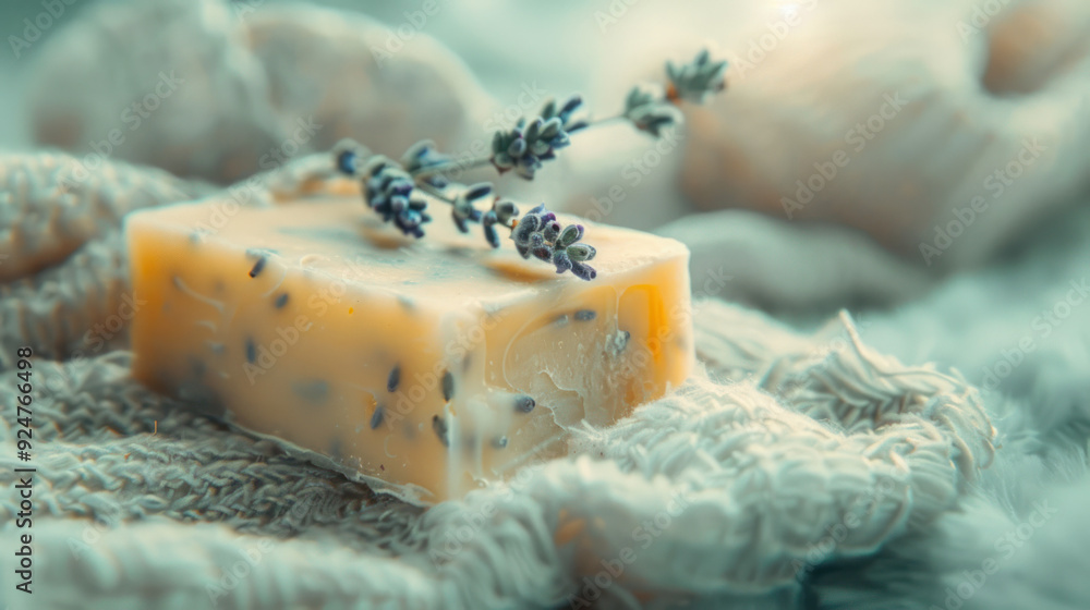 Lavender Soap Bar Close-Up Lavender Soap Bar Close-Up