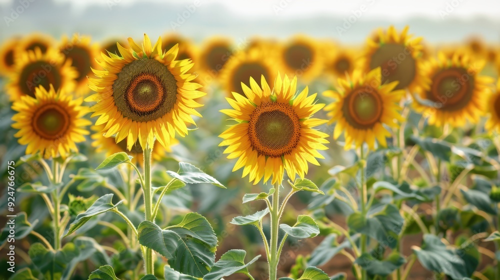 Fototapeta premium Sunflowers Field In Summer