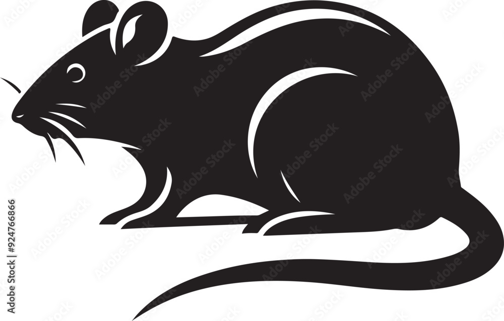 rat silhouette vector art illustration rat silhouette vector art illustration