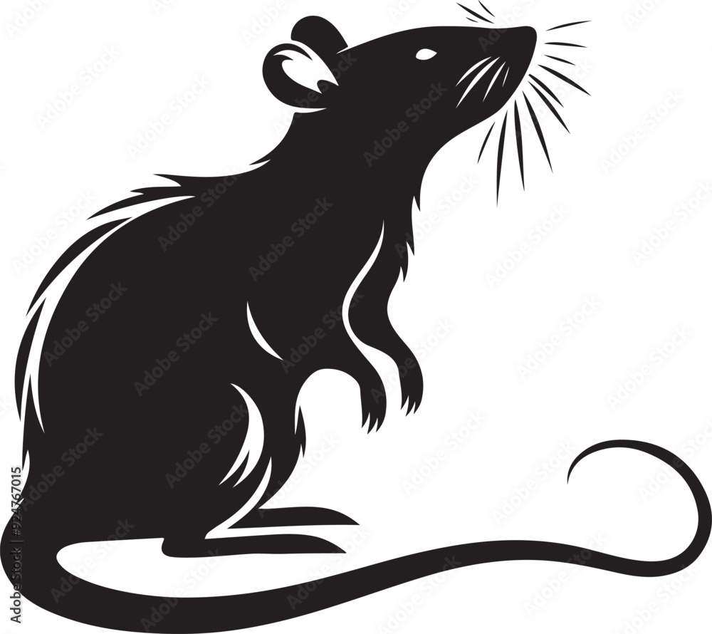 rat silhouette vector art illustration rat silhouette vector art illustration