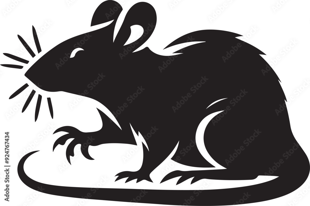 rat silhouette vector art illustration rat silhouette vector art illustration