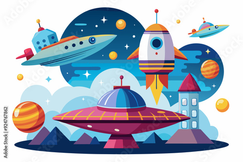 Spaceships and Planets in a Cartoon Universe