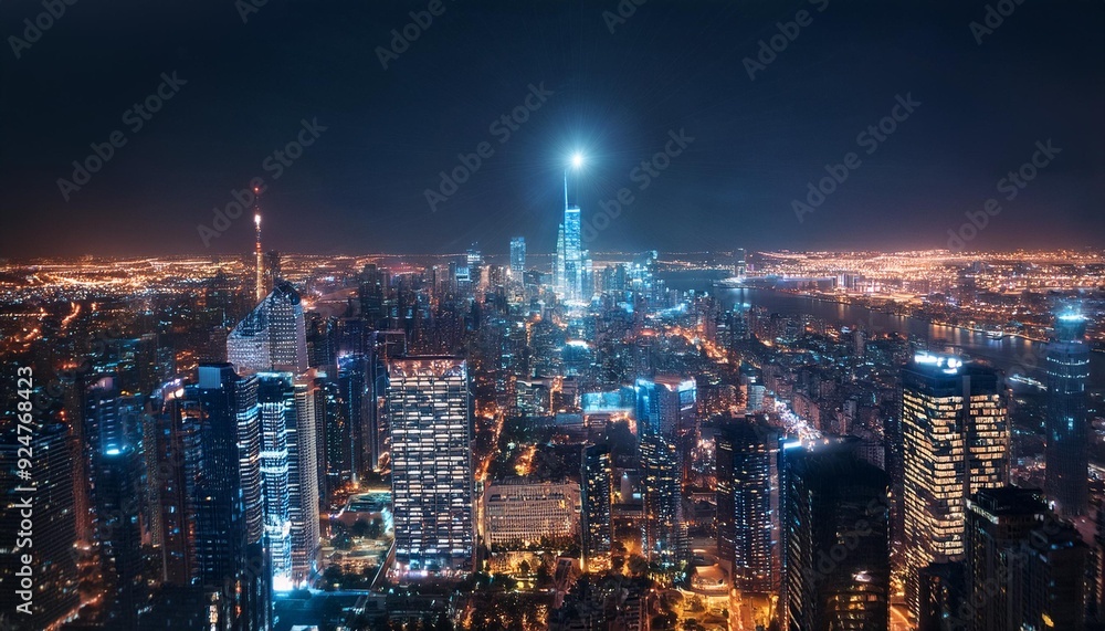 Obraz premium Bright lights, big city nights.