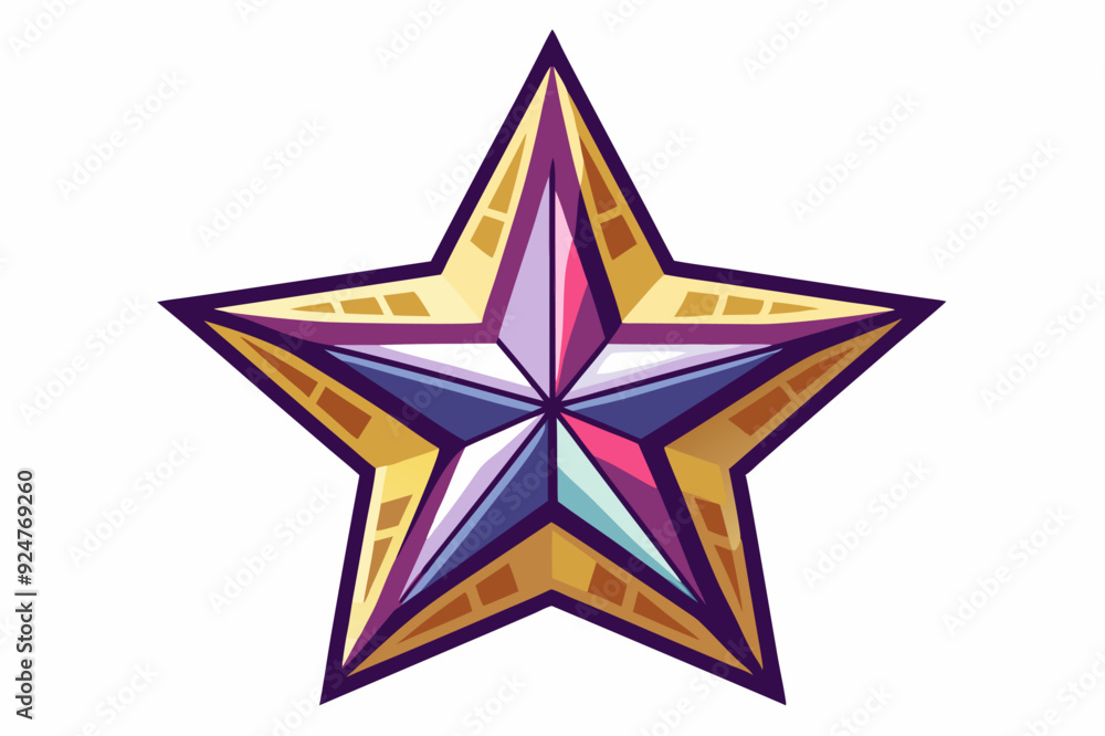 A Colorful Five-Pointed Star with Geometric Patterns A Colorful Five-Pointed Star with Geometric Patterns