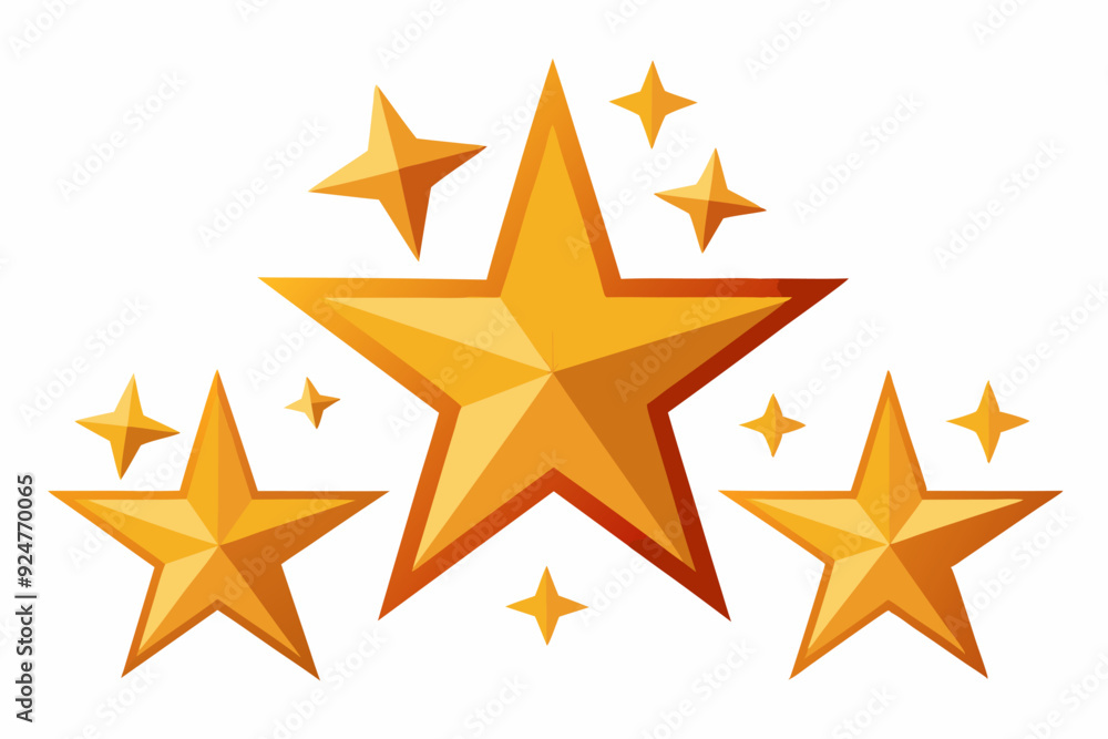 Three Large Golden Stars Surrounded by Smaller Stars Three Large Golden Stars Surrounded by Smaller Stars