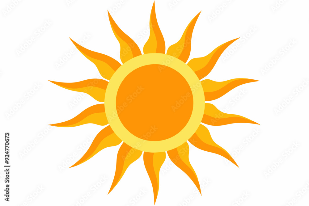 A Simple Cartoon Illustration of the Sun A Simple Cartoon Illustration of the Sun
