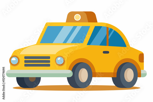 Yellow Taxi Cab with Light on Top