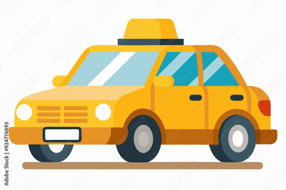 Yellow Taxi Cab with Light on Top