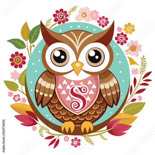 owl cute monogram photo