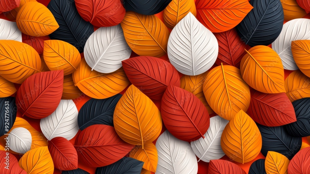 A Vibrant Celebration of Autumn: Whimsical Hand-Drawn Pattern of Colorful Leaves in Rich Hues that Captures the Essence of Fall's Beautiful Transformation A Vibrant Celebration of Autumn: Whimsical Hand-Drawn Pattern of Colorful Leaves in Rich Hues that Captures the Essence of Fall's Beautiful Transformation