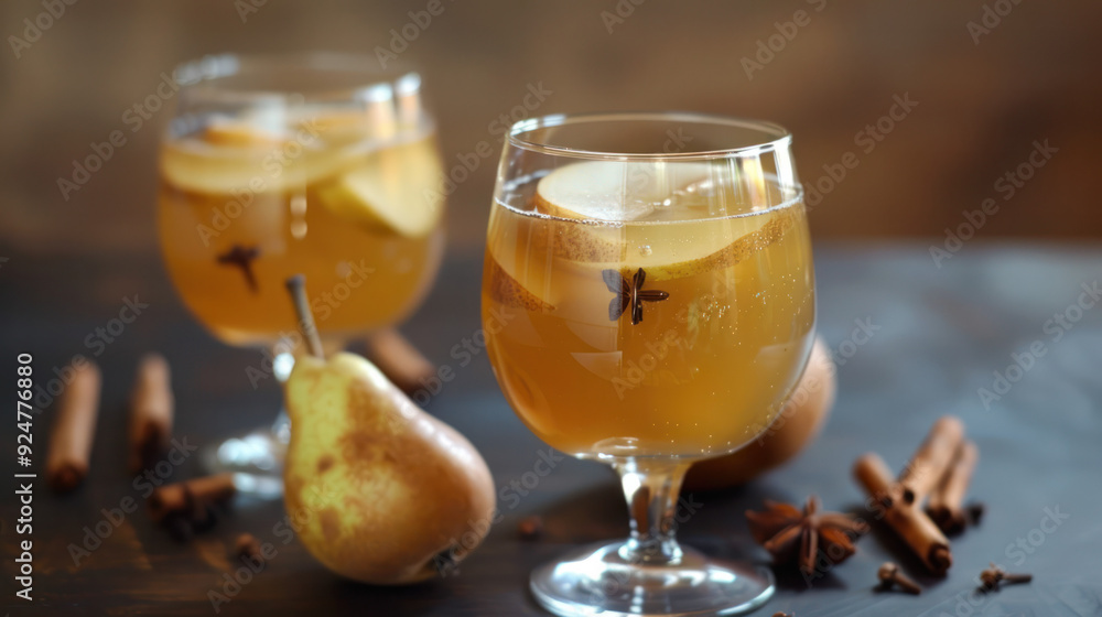 Spiced Pear Cider With Molasses and Fresh Pear Slices Spiced Pear Cider With Molasses and Fresh Pear Slices