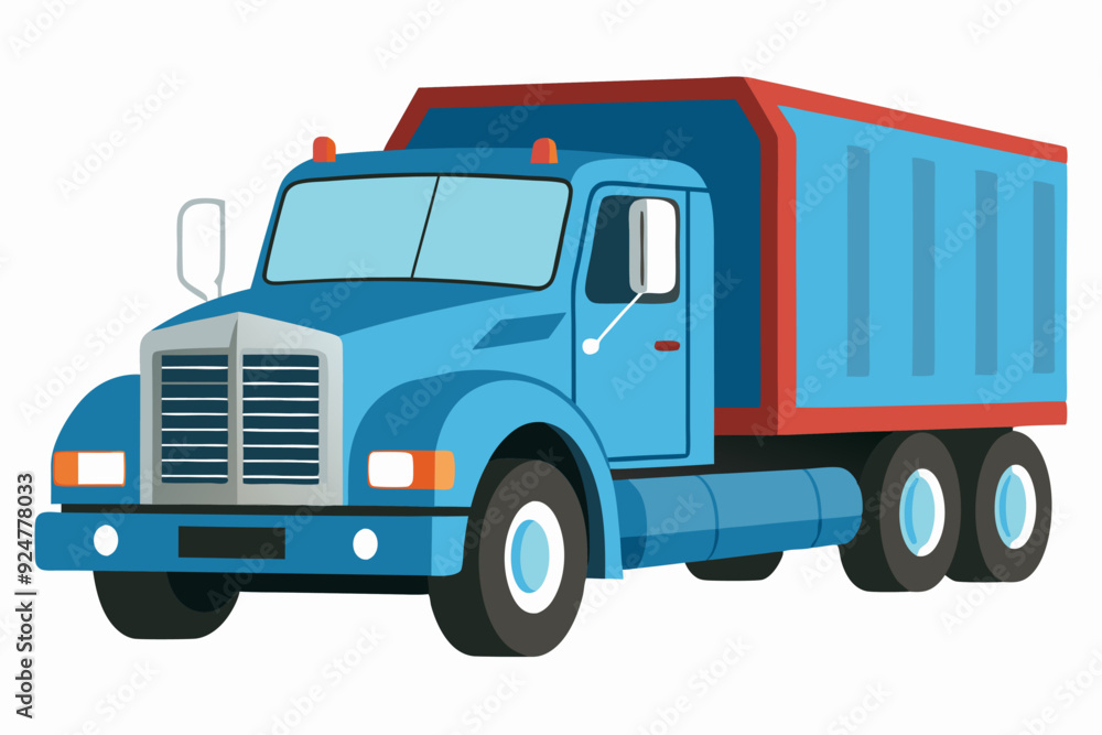 Blue Dump Truck with Red Trim and White Wheels Blue Dump Truck with Red Trim and White Wheels