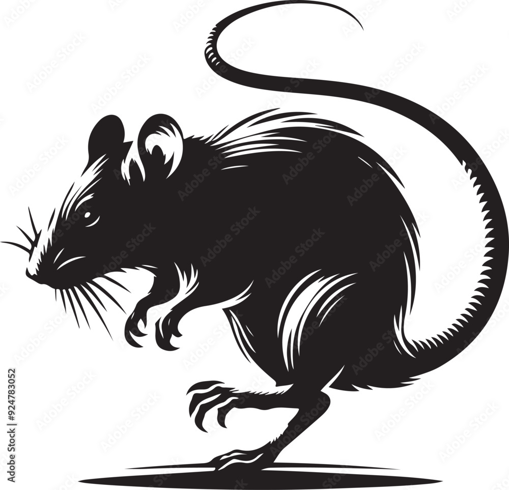 rat silhouette vector art illustration rat silhouette vector art illustration
