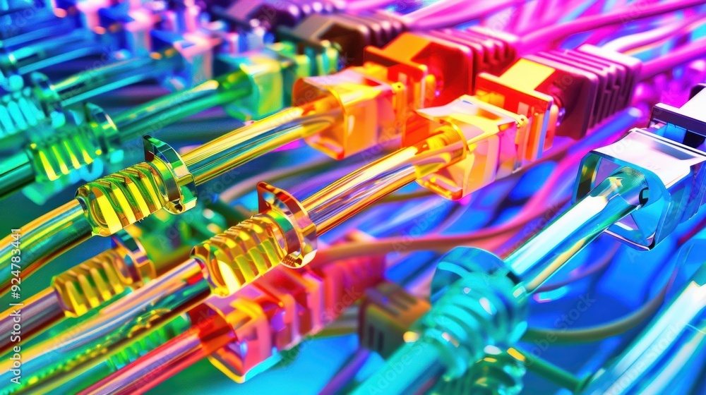 Abstract Rainbow Network Cables Abstract Rainbow Network Cables