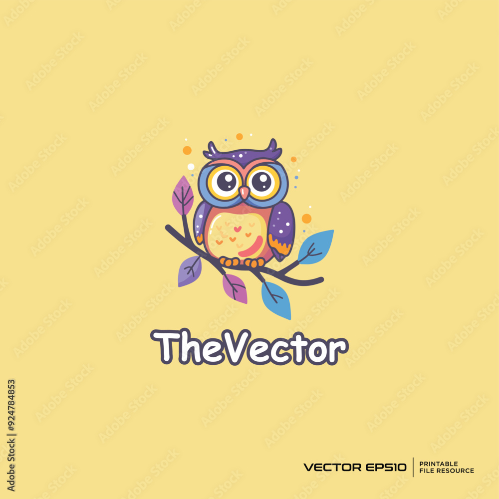 Cute owl mascot, vector, logo, character, cartoon, illustration, eps10 Cute owl mascot, vector, logo, character, cartoon, illustration, eps10